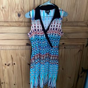 NICOLE by NICOLE MILLER Sleeveless Colorful Summer Dress Size Small